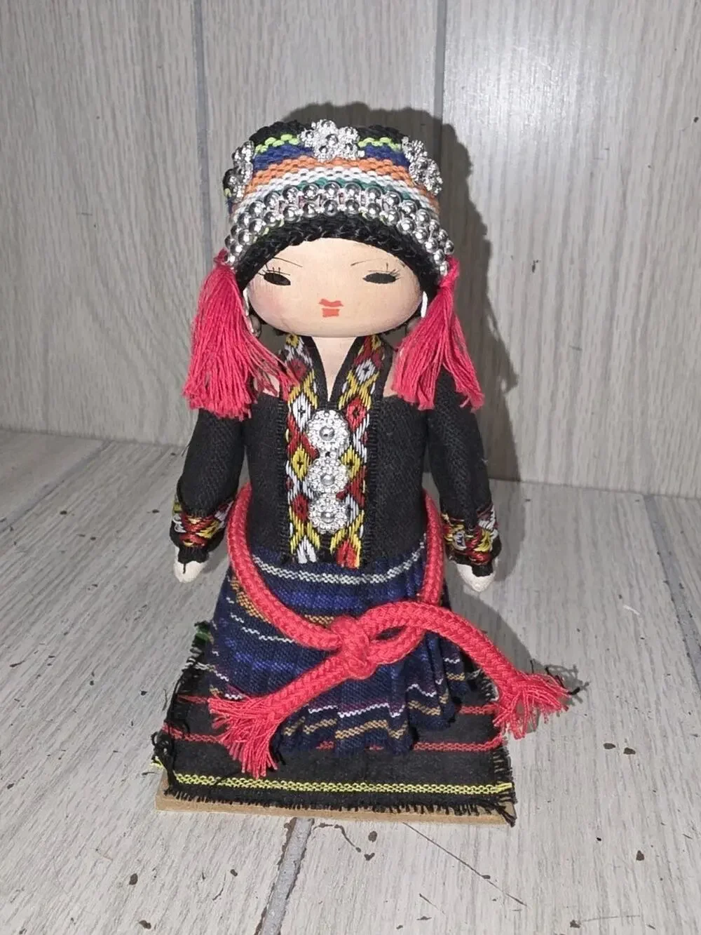 Vintage National Minority Of China Doll Bamboo And Wood China Provinces